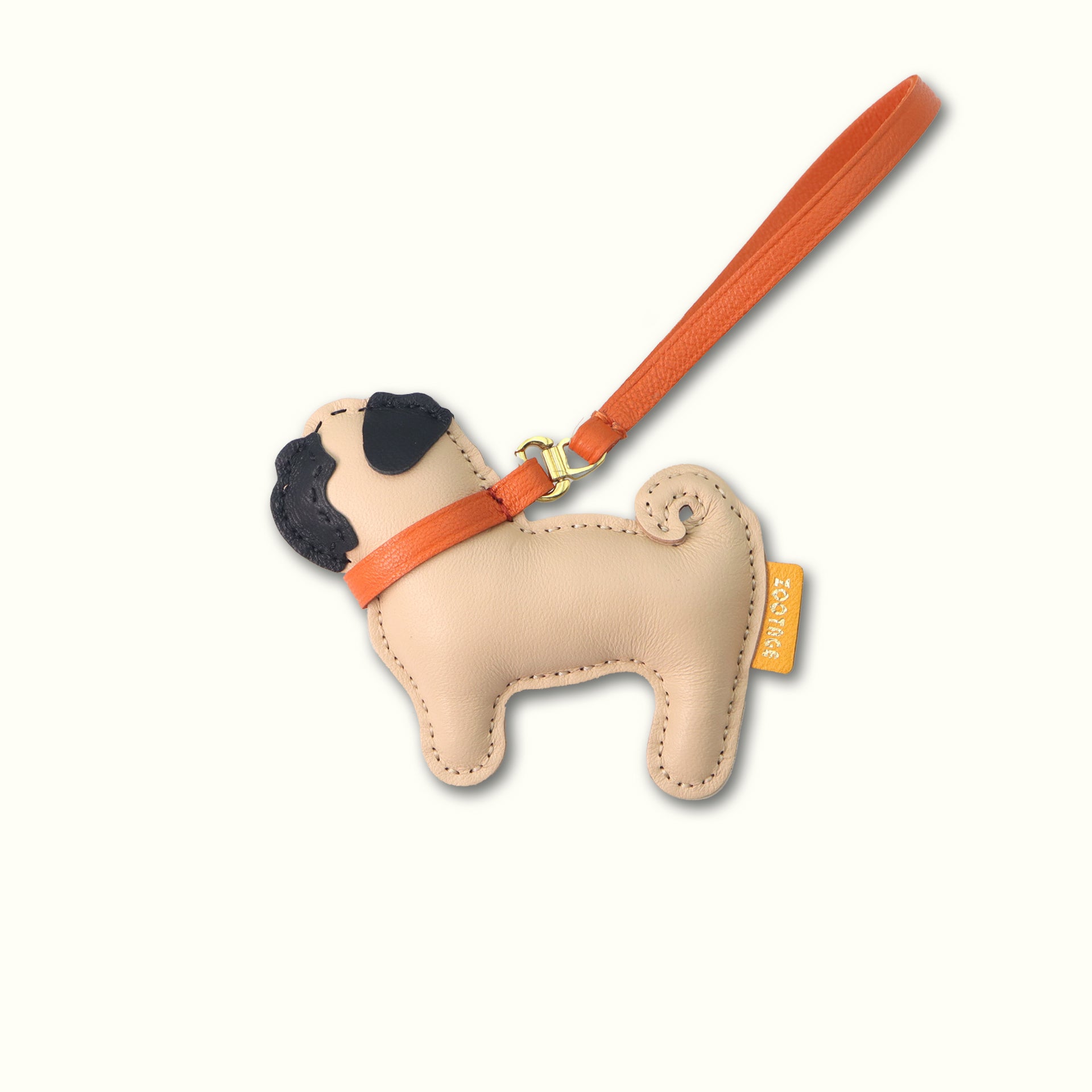 Pug Leather Bag Charm | Zootage